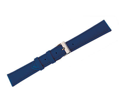 Leather Watch Band Soft Leather M Blue (16mm) Long