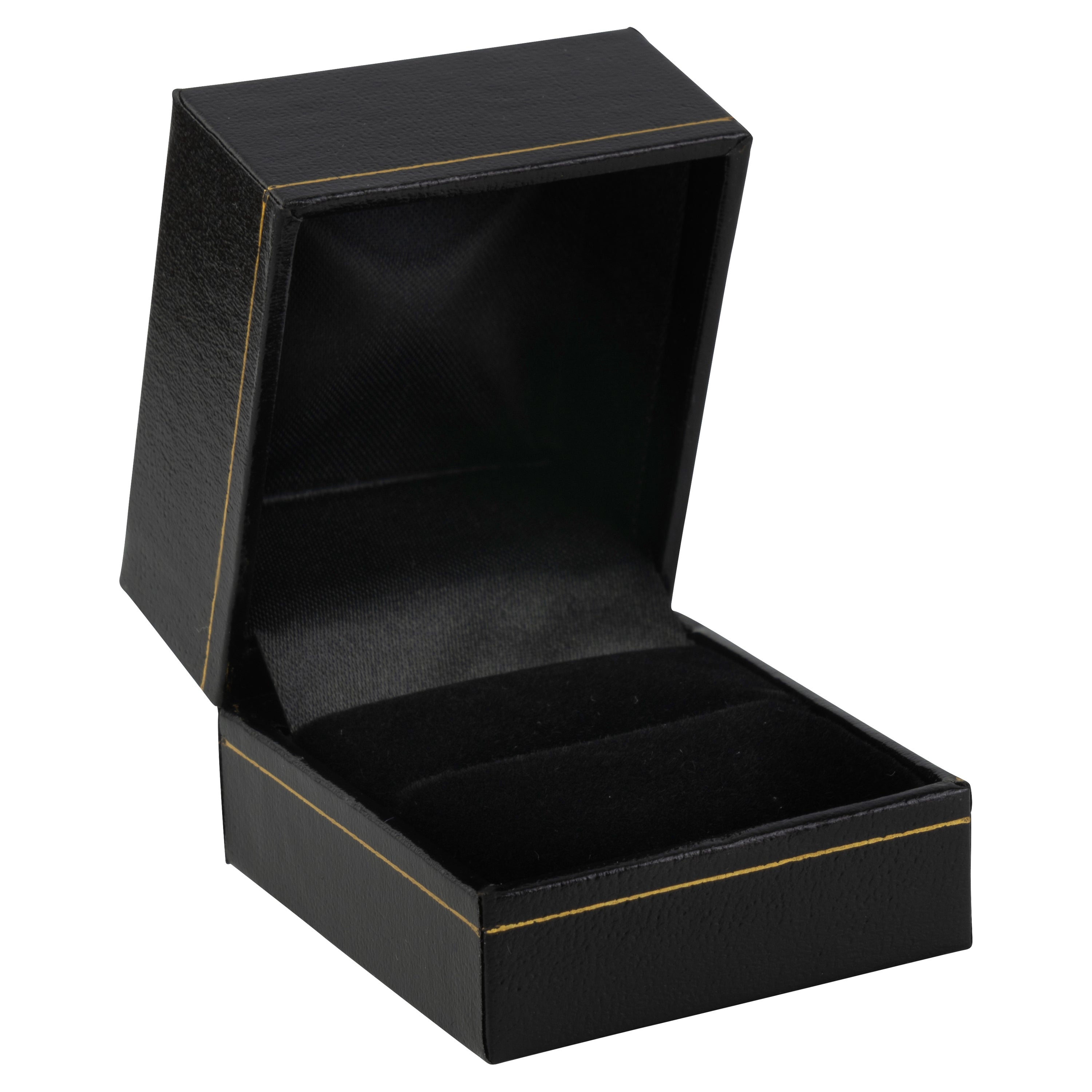 Paper Covered Single Ring Box with Gold Accent
