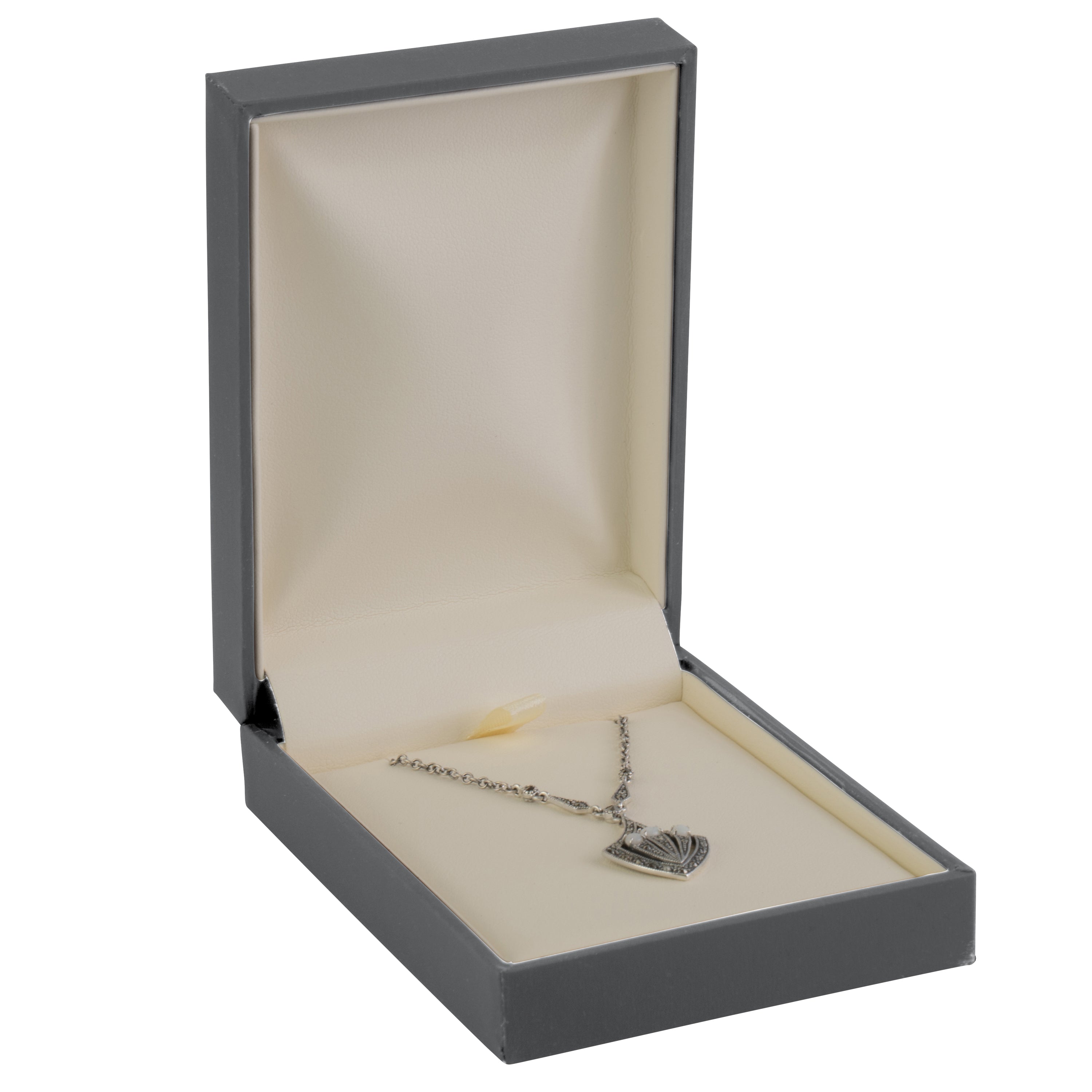 Matte Paper Covered Large Pendant Box with Matching Moulded Sleeve