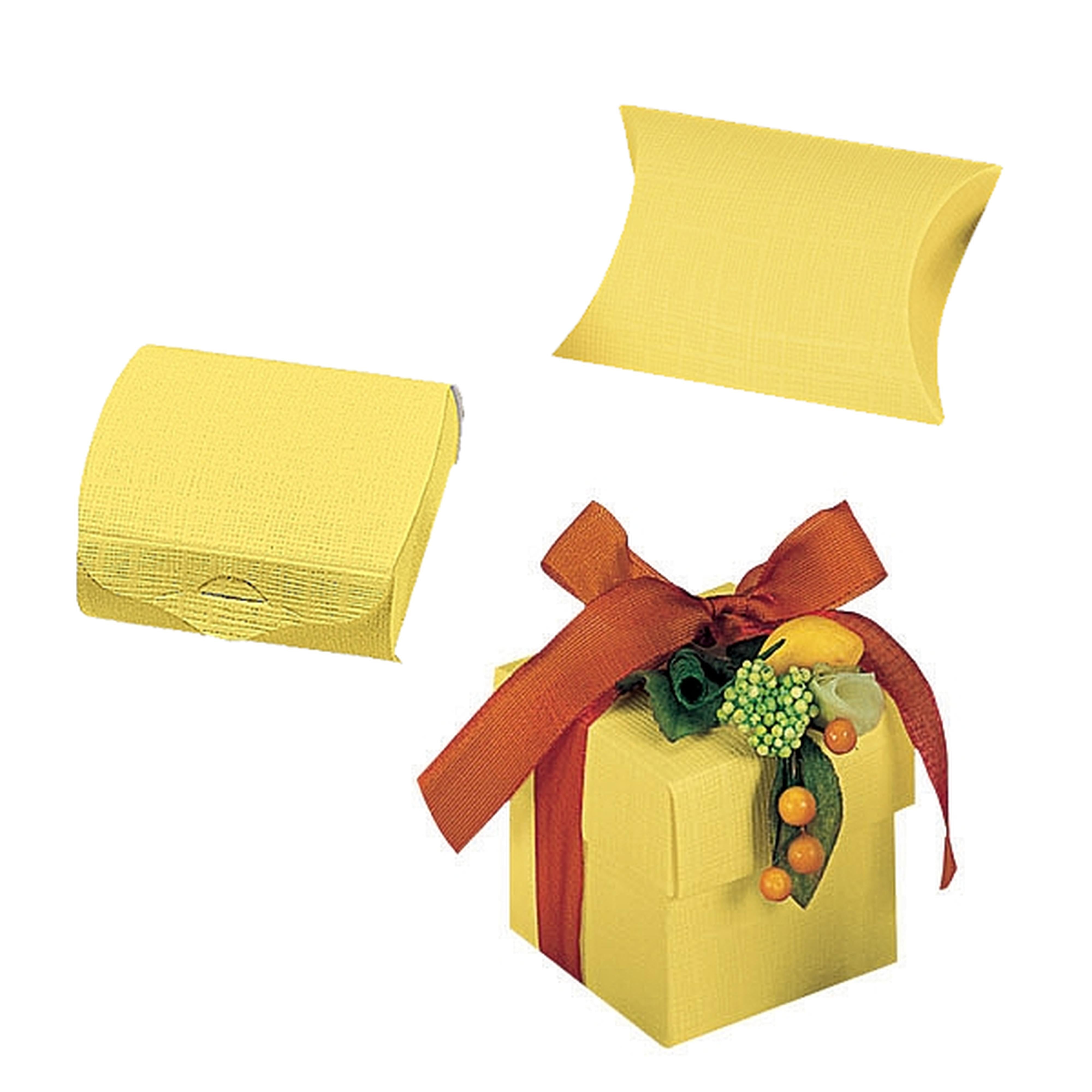 Yellow Linen Confection Boxes
