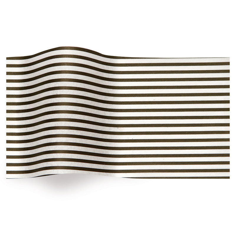 Black and White Pinstripes Printed Tissue Paper