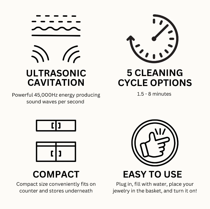 LuxeSpa Personal Ultrasonic Jewelry & Eyeglass Cleaner 1.5pt (24oz)