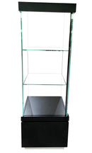 Black Glossy Wood Showcase with Aluminum Trim