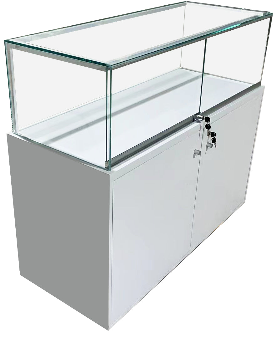 White Showcase with Glass Box Display