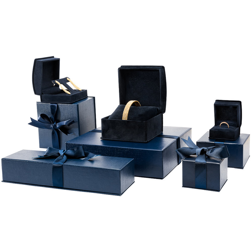 Suede Universal Box with Matching Interior with Ribboned Packer