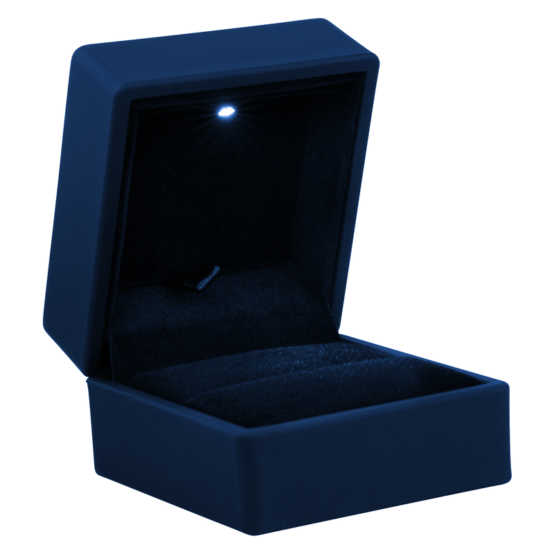 Electric Blue Matte LED Ring Box