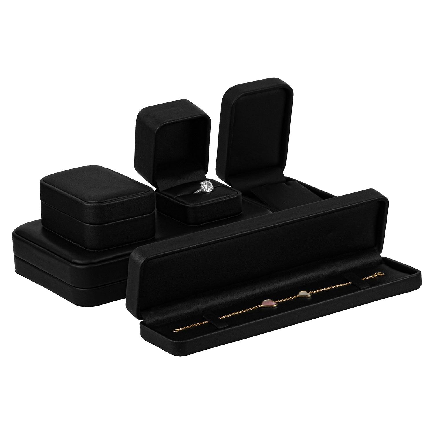 Leatherette French Clip Earring Box with Matching Interior