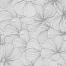 White and Silver Metallic Flower Outlines Wrapping Paper
