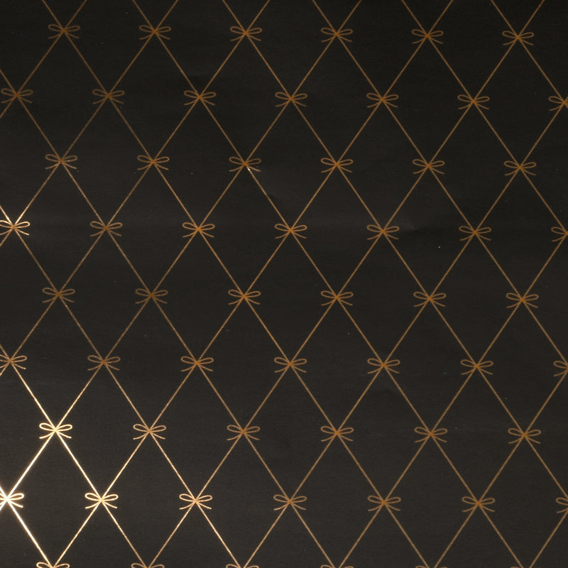 Gold Metallic Bows Printed Wrapping Paper