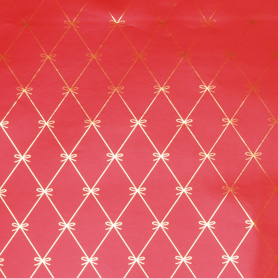 Gold Metallic Bows Printed Wrapping Paper