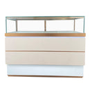 Luxe Jewelry Counter Showcase with Gold Trim