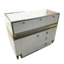 Luxe Jewelry Counter Showcase with Gold Trim