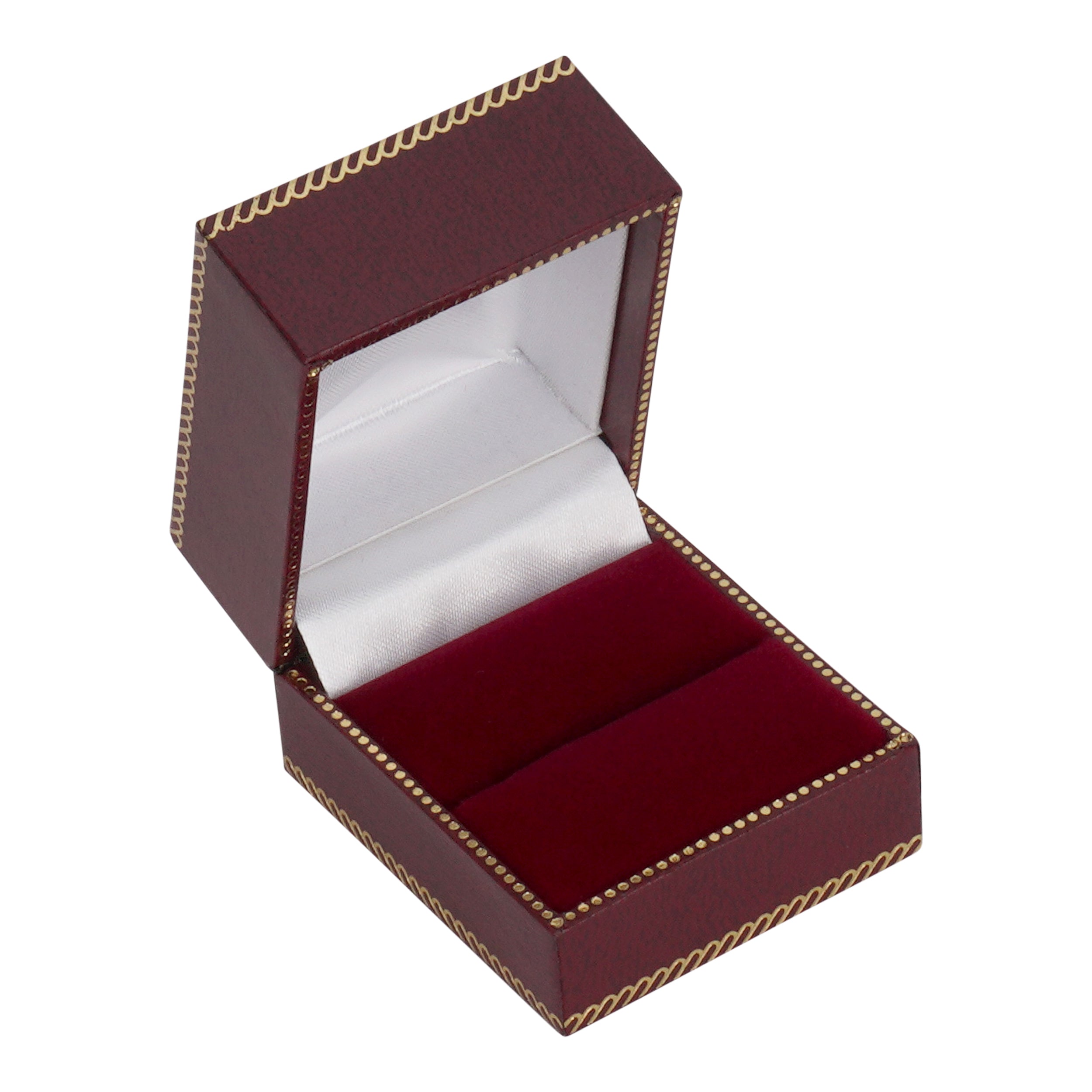 Leatherette Single Ring Box with Matching Insert and White Window