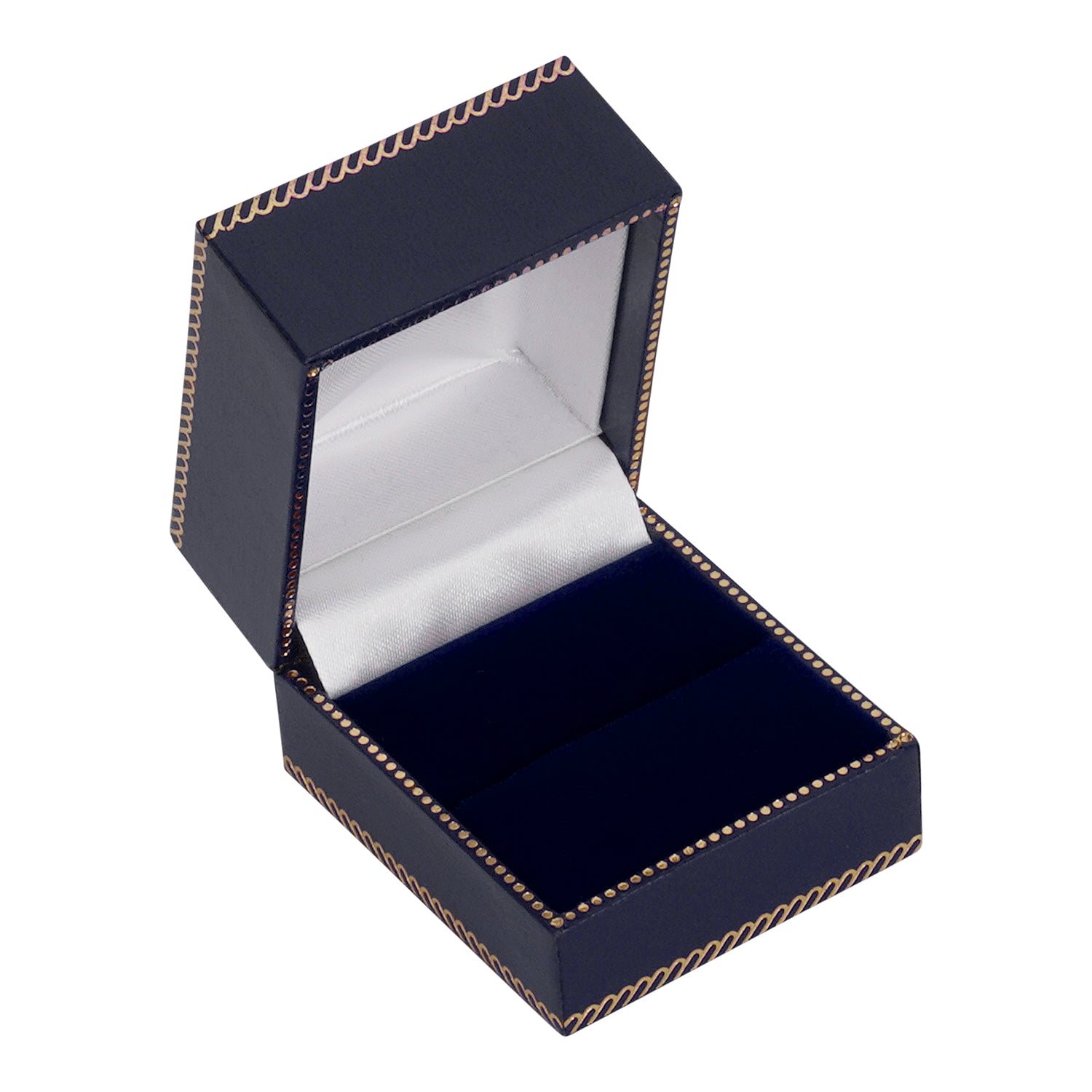 Leatherette Single Ring Box with Matching Insert and White Window