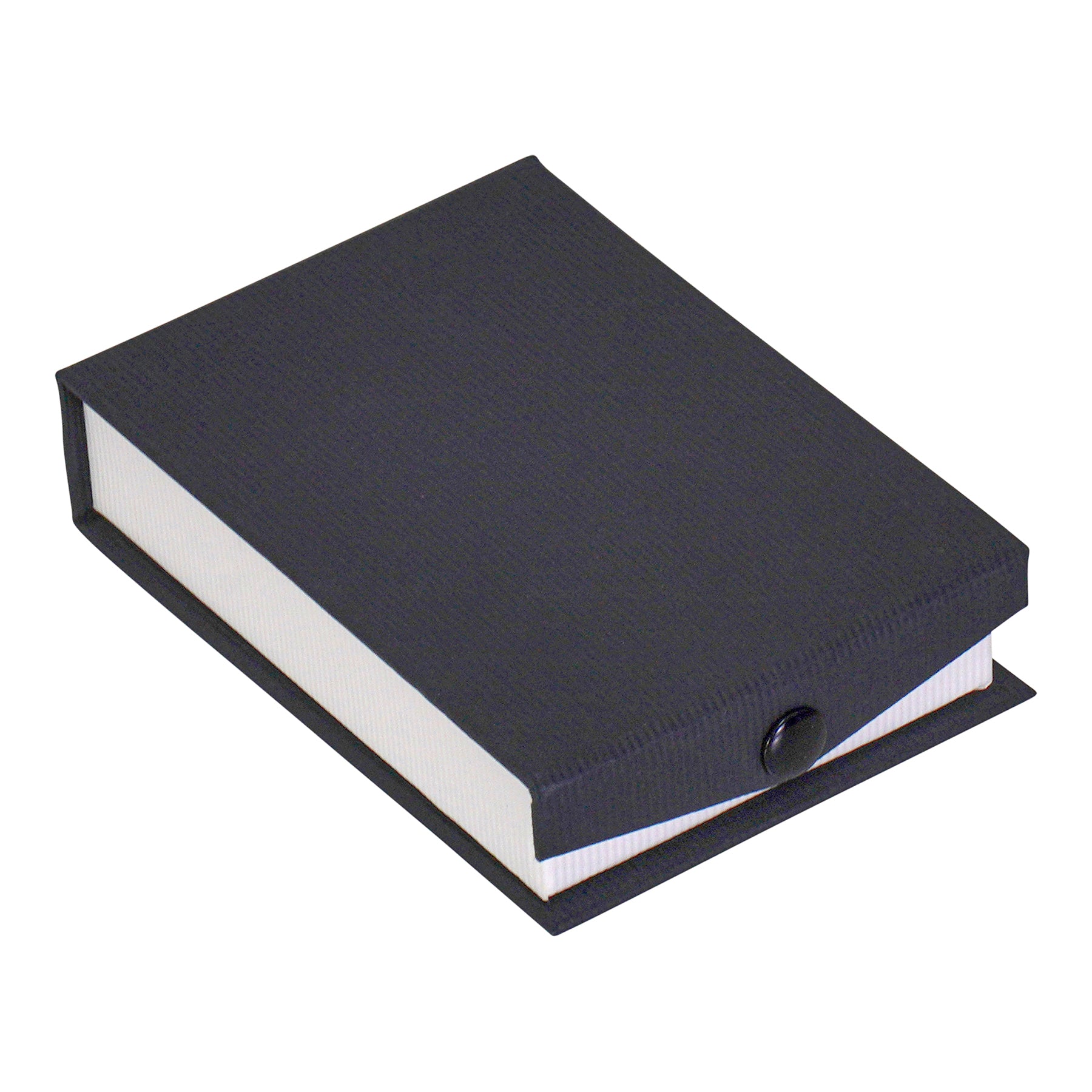 Textured Paper Covered Large French Clip Earring Box with White Insert