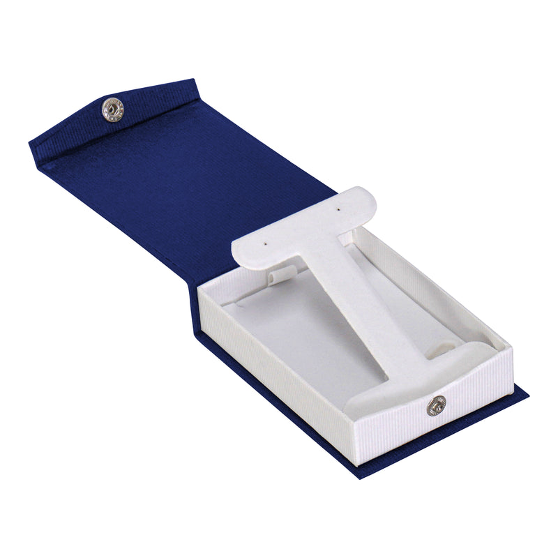 Textured Paper Covered Large French Clip Earring Box with White Insert