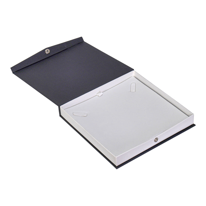 Textured Paper Covered Pearl Box with White Insert