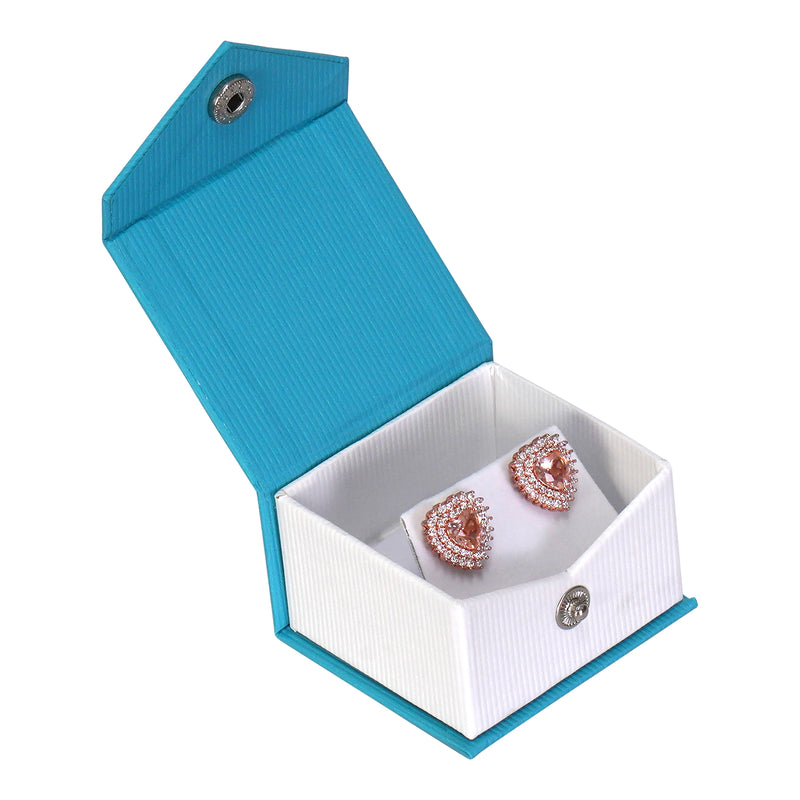 Textured Paper Covered Single Earring Box with White Insert