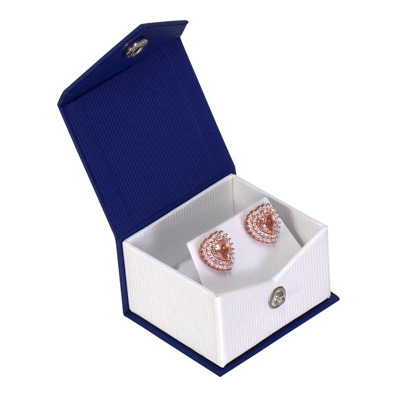 Textured Paper Covered Single Earring Box with White Insert