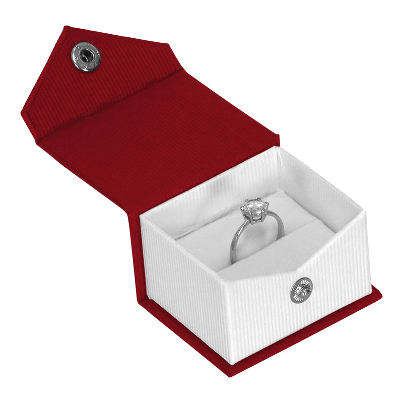 Textured Paper Covered Single Ring Box with White Insert