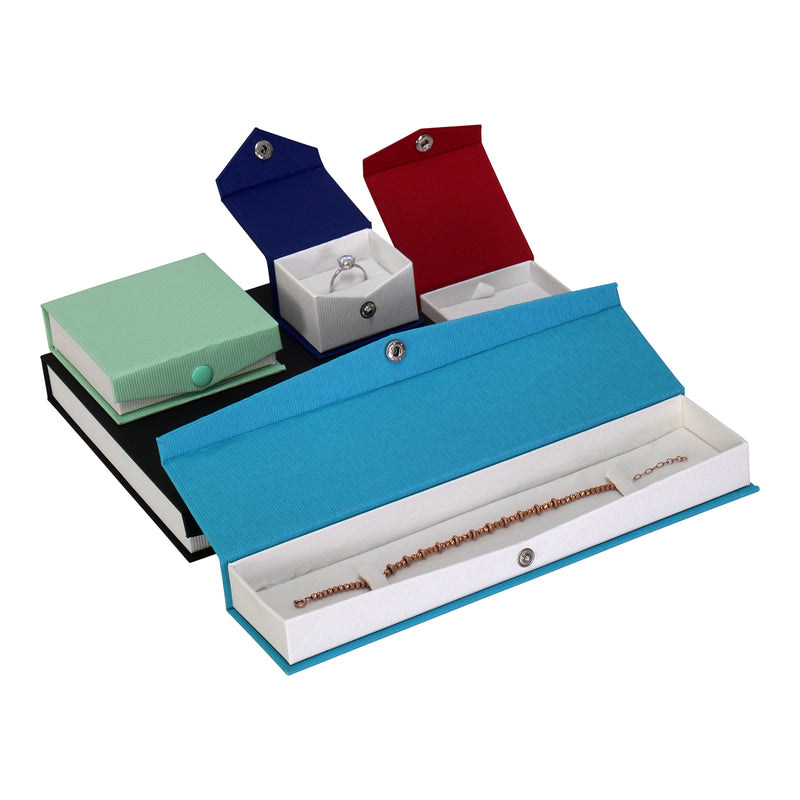 Textured Paper Covered Bracelet Box with White Insert