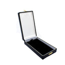 Antique Look Leatherette Wide Pendant Box with Satin Inner Lid