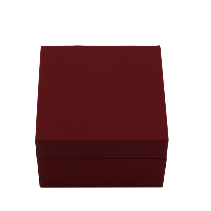 Matte Paper Covered Clip for Ring Box with Cream Leatherette Interior