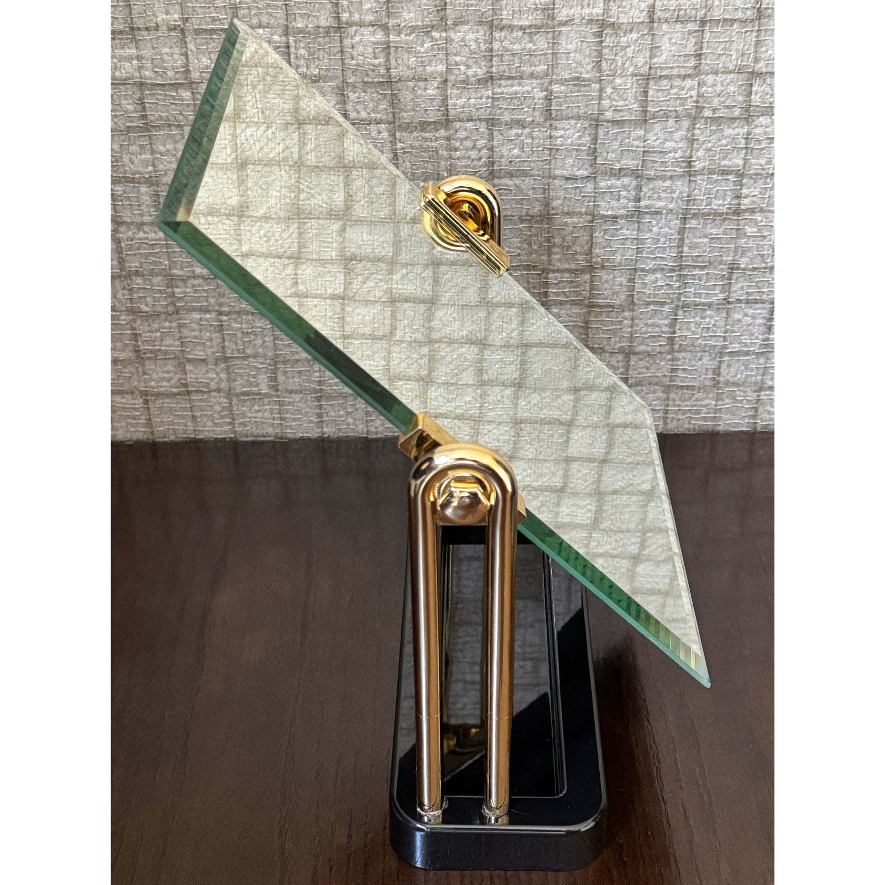 Elegant Jewelry Display Mirror with Black & Gold Stand