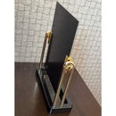 Elegant Jewelry Display Mirror with Black & Gold Stand