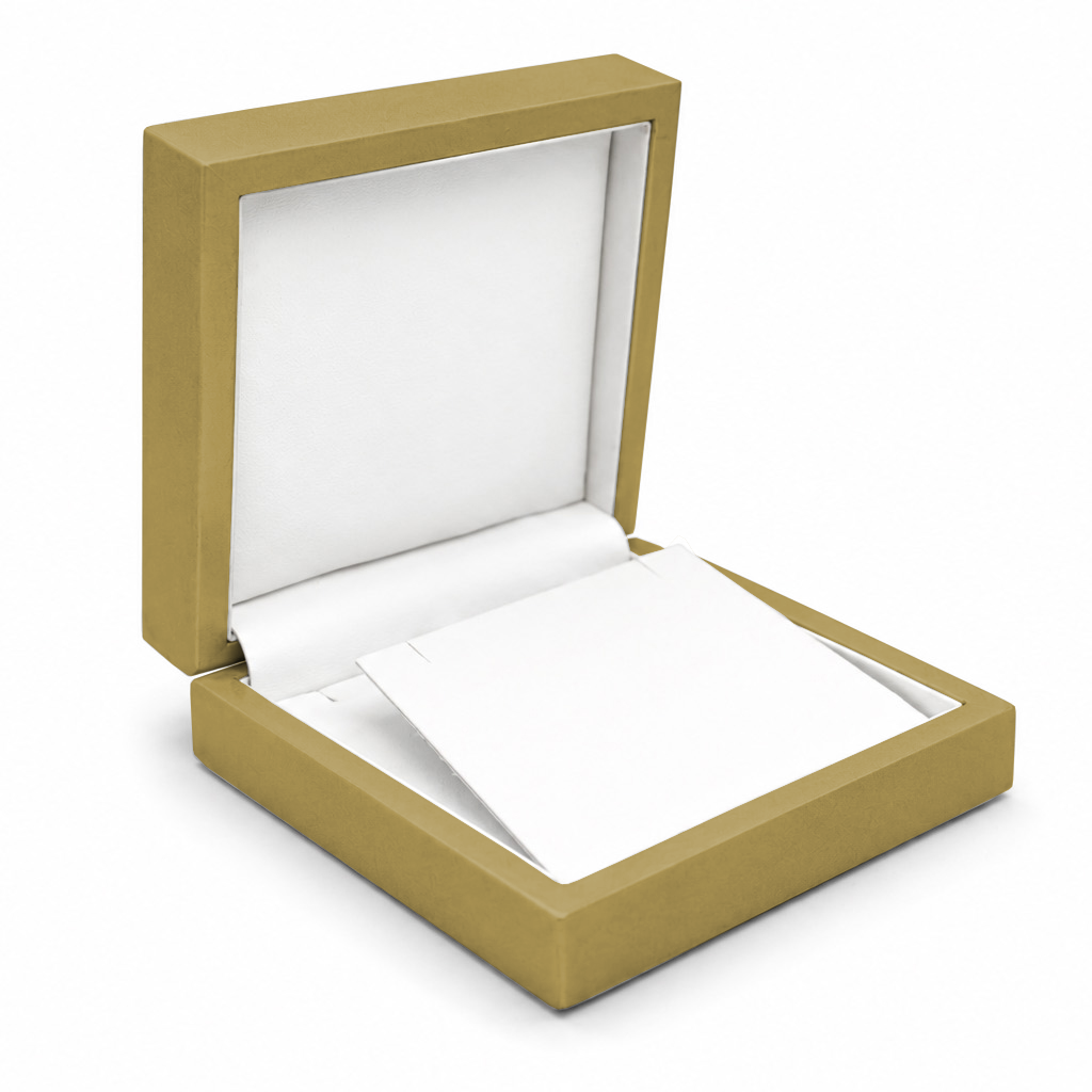 Genuine Wood Universal Box with White Leatherette Interior