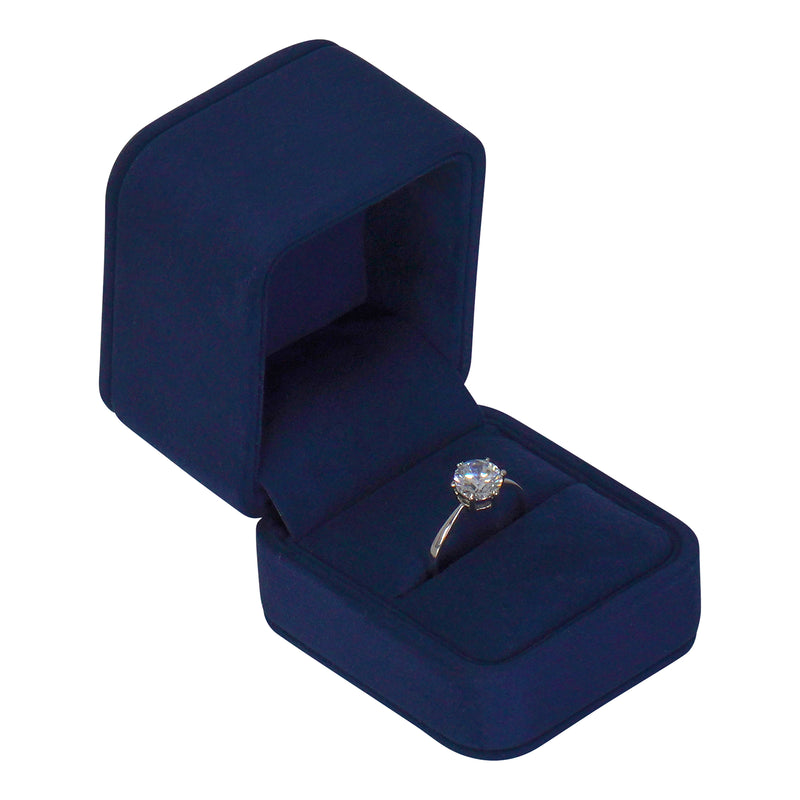 Suede Single Ring Box with Matching Two Piece Packer