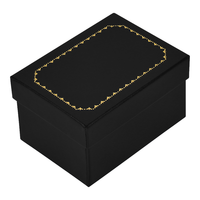 Leatherette Double Ring Box with Gold Accent and Matching Insert