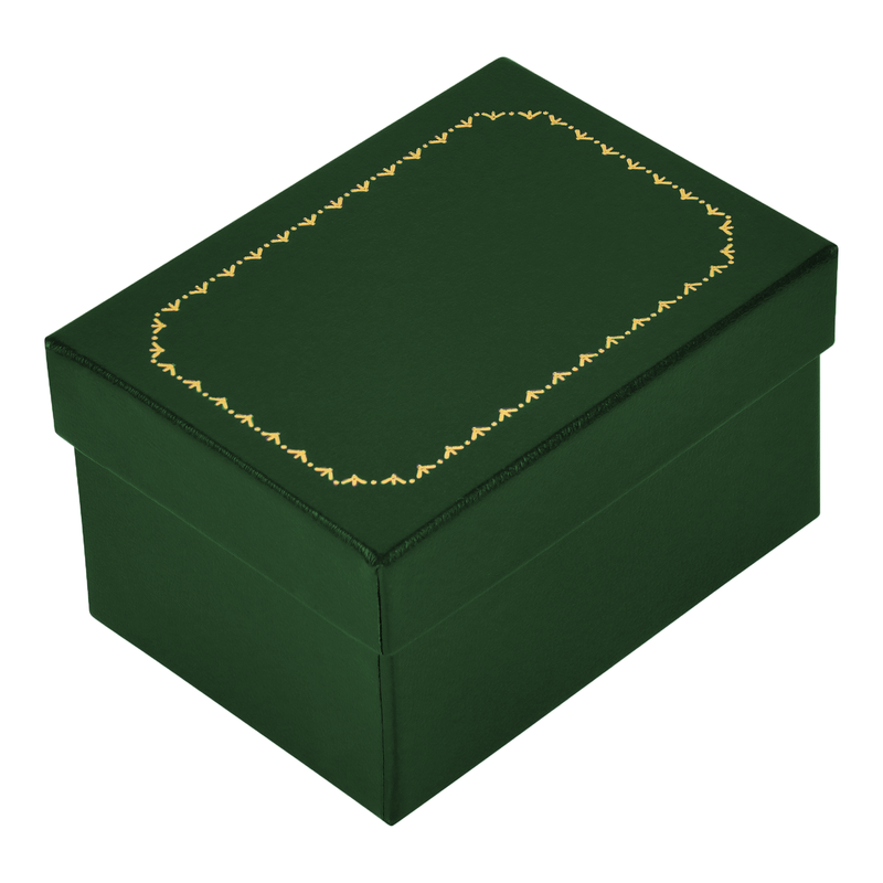 Leatherette Double Ring Box with Gold Accent and Matching Insert