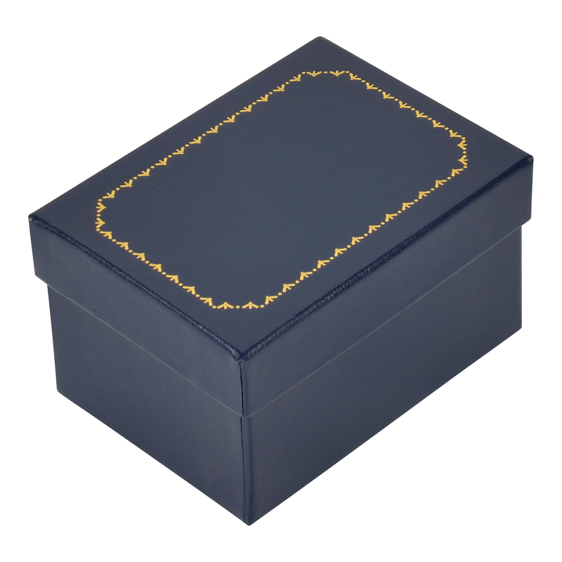 Leatherette Double Ring Box with Gold Accent and Matching Insert