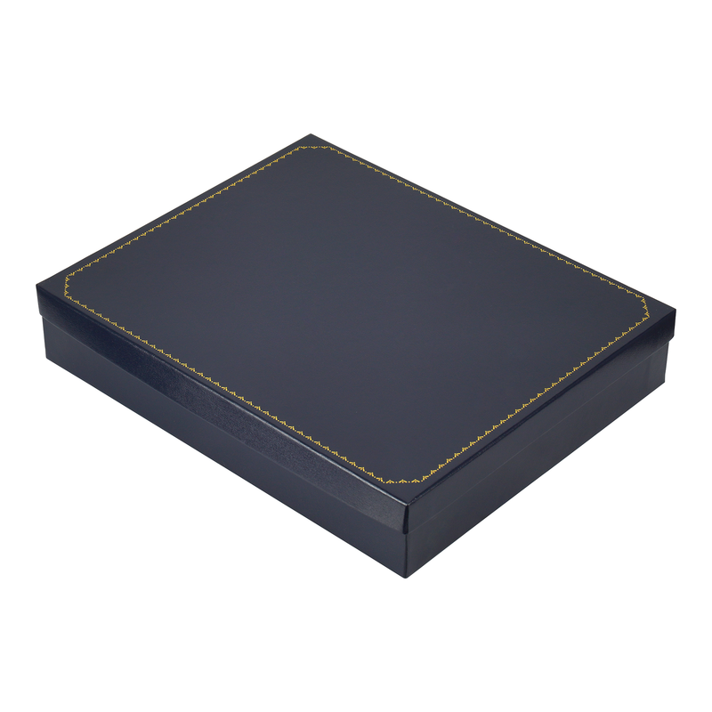 Leatherette Pearl Box with Gold Accent and Matching Insert