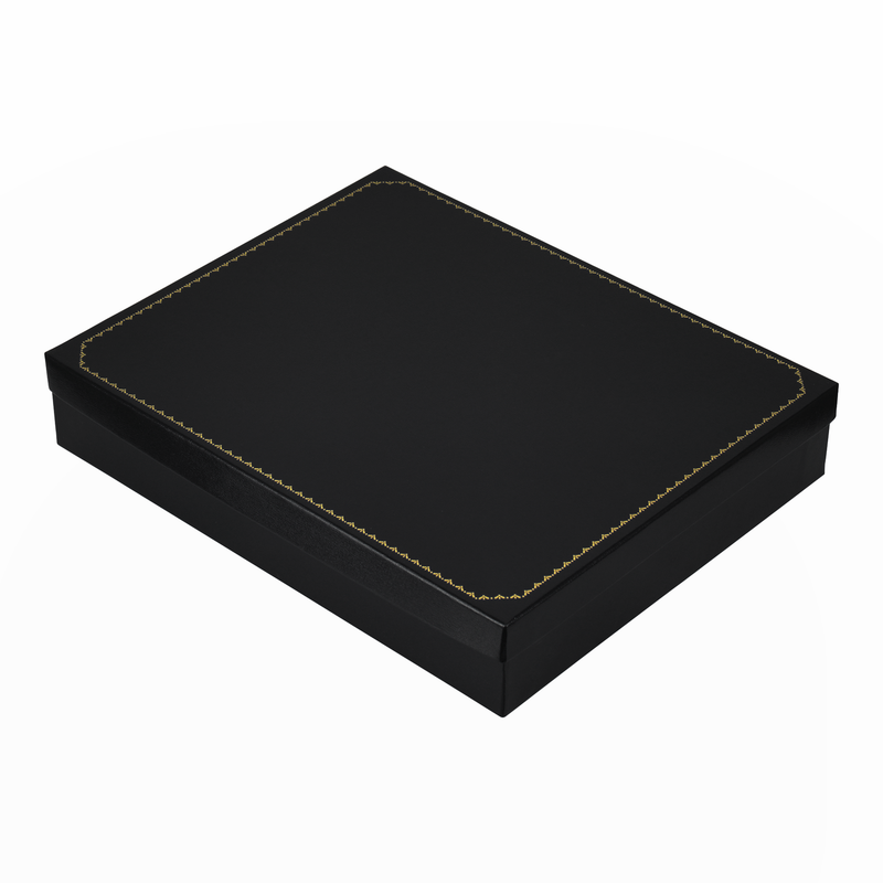 Leatherette Pearl Box with Gold Accent and Matching Insert