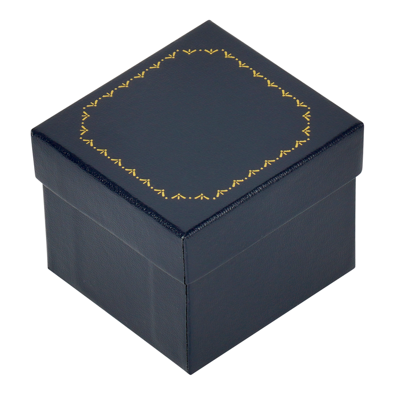 Leatherette Single Earring Box with Gold Accent and Matching Insert