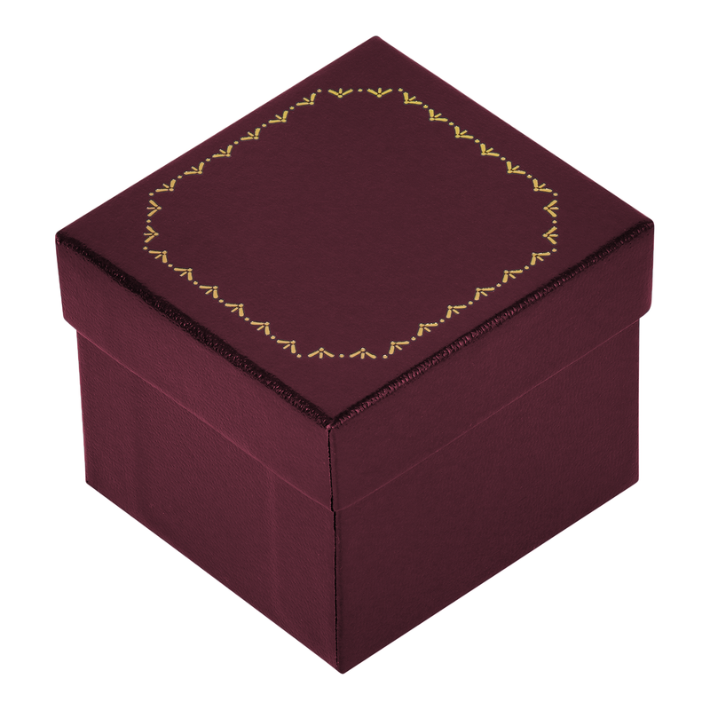 Leatherette Single Earring Box with Gold Accent and Matching Insert