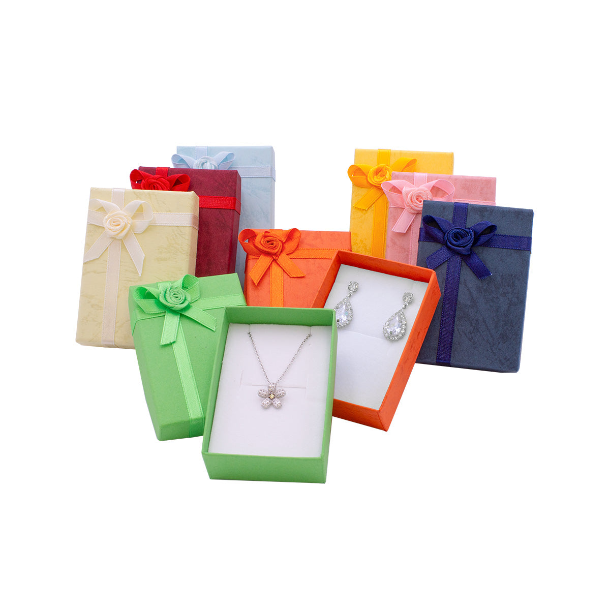 Pastel Rose Assorted Two-Piece Box with Rose Accent Bow