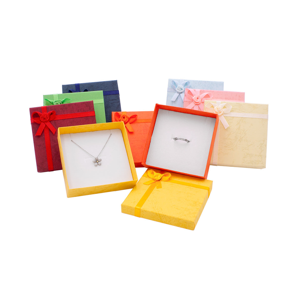 Pastel Rose Assorted Two-Piece Box with Rose Accent Bow