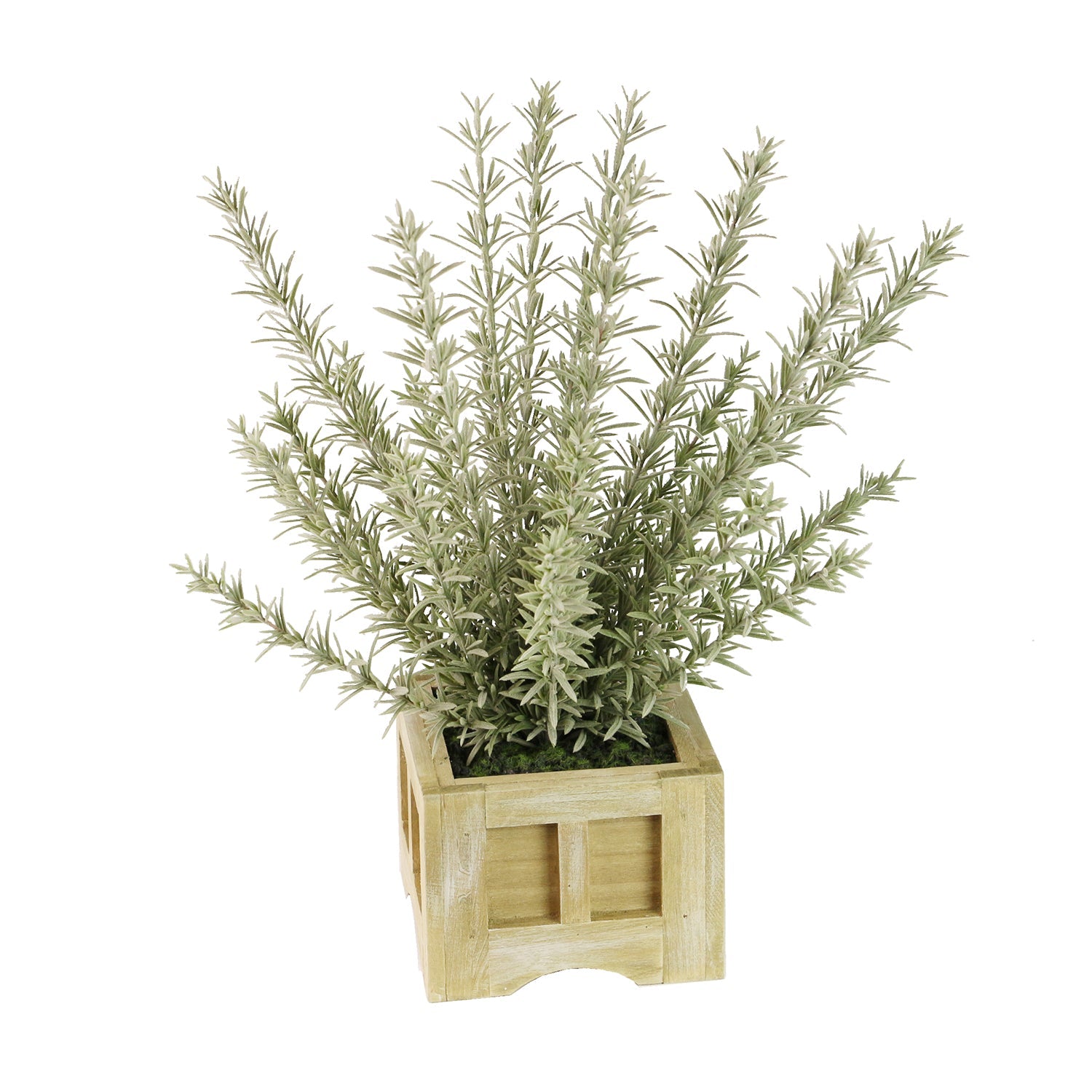 Lifelike Plant in Rustic Wooden Pot