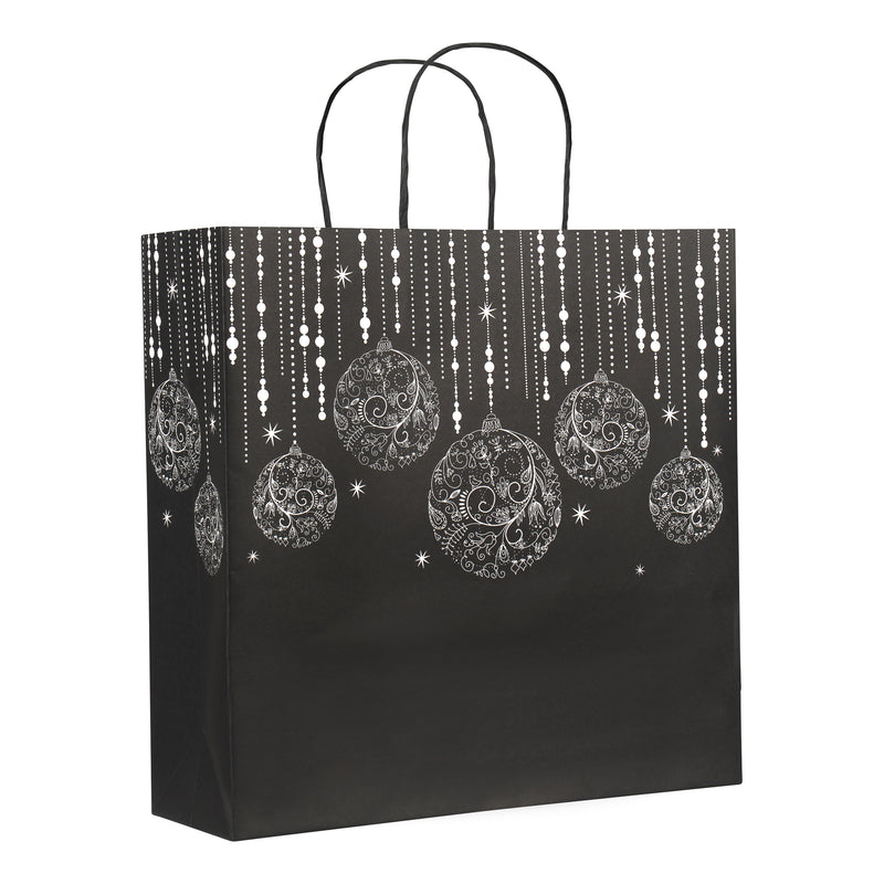 Black Ornament Designed Xmas Bags
