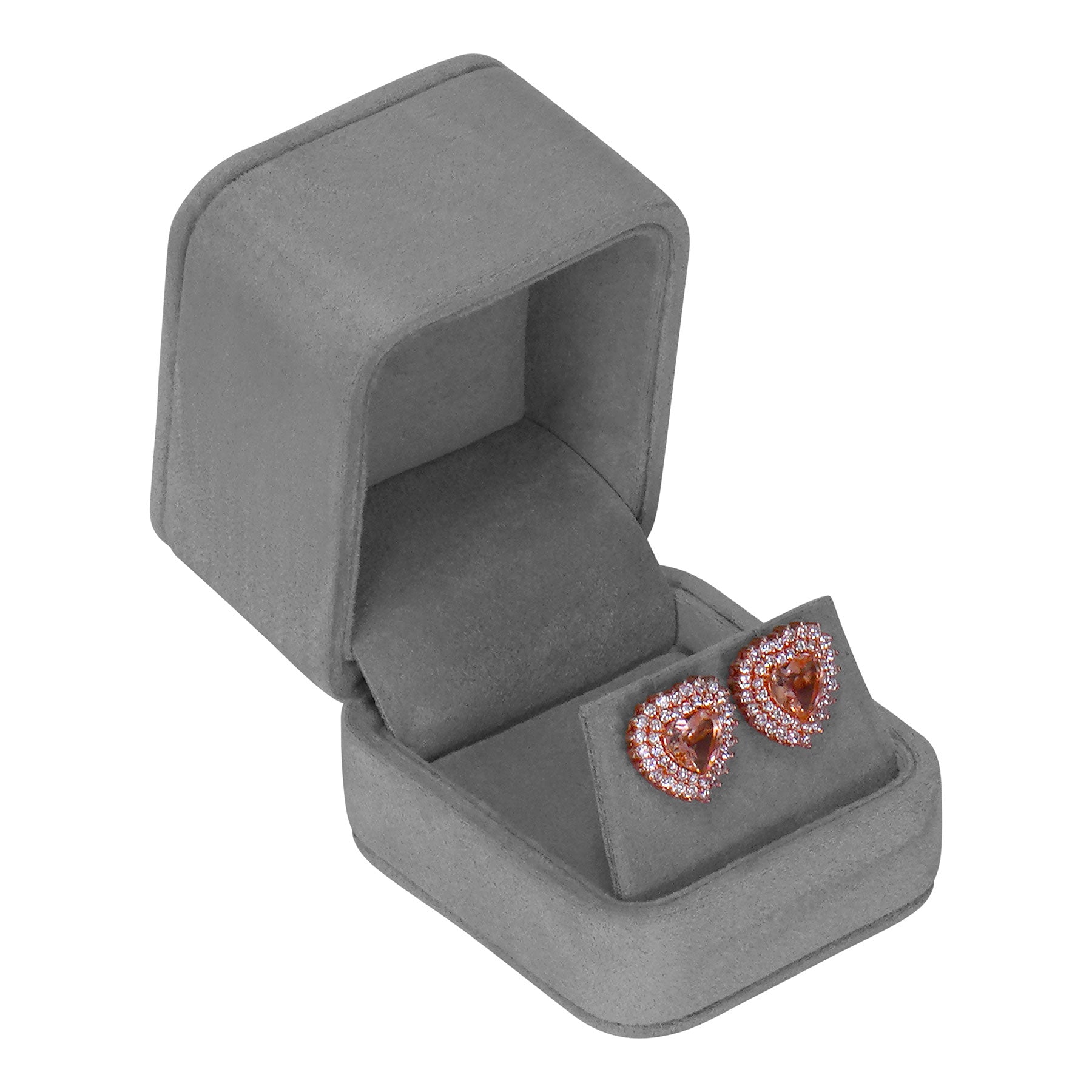 Designyard Earring Box Suede Earring Box with Matching Two Piece Packer