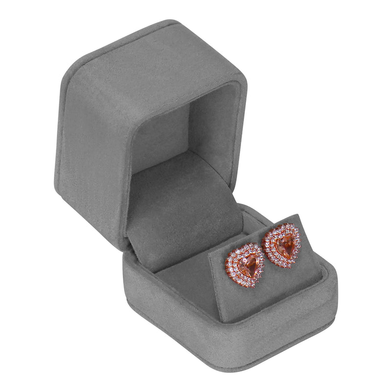 Suede Earring Box with Matching Two Piece Packer