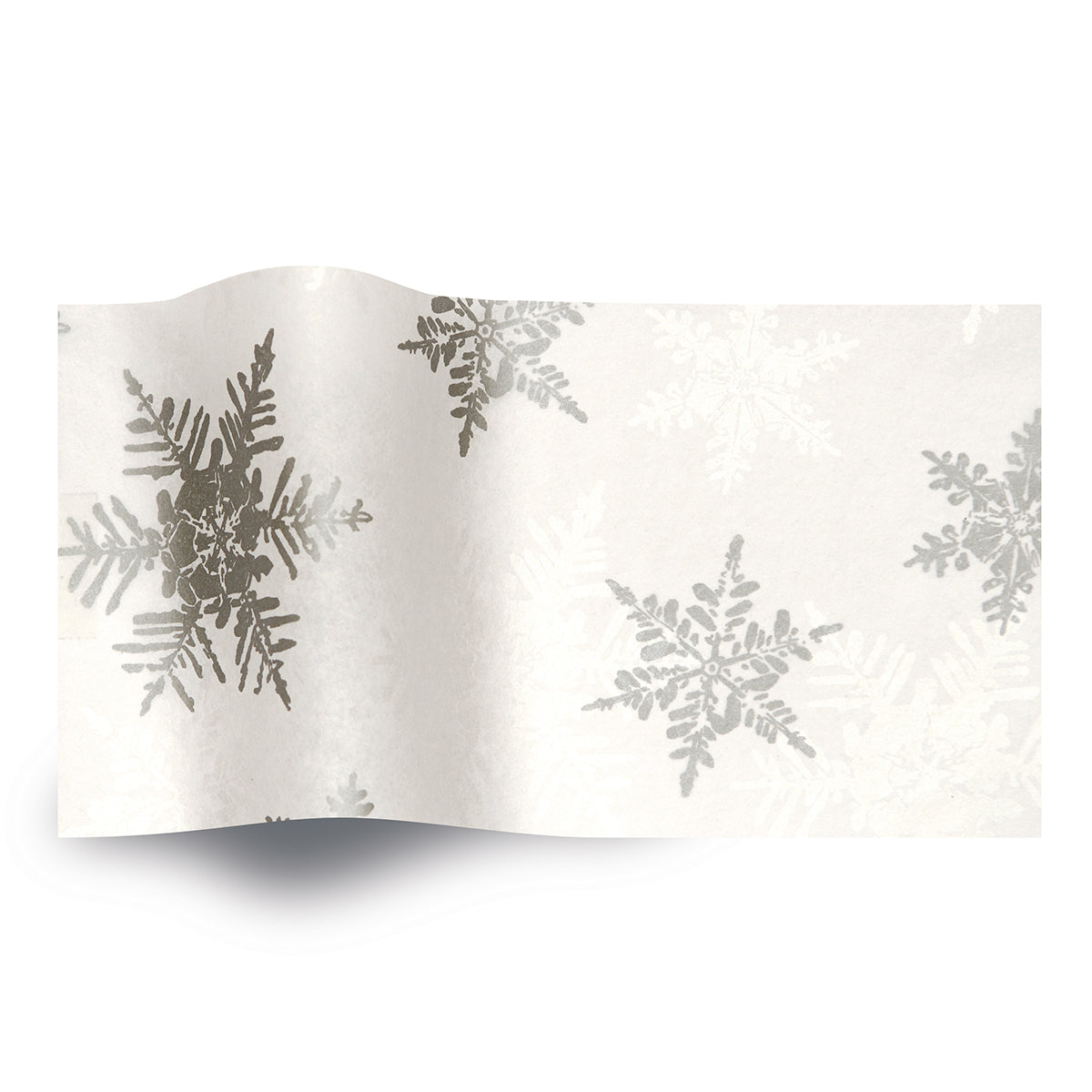 Pearl And Silver Snowflakes Printed Tissue Paper