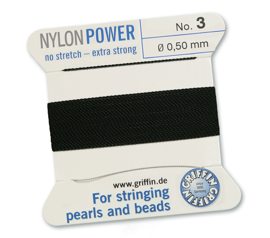 Black Griffin Bead Cord - Nylon