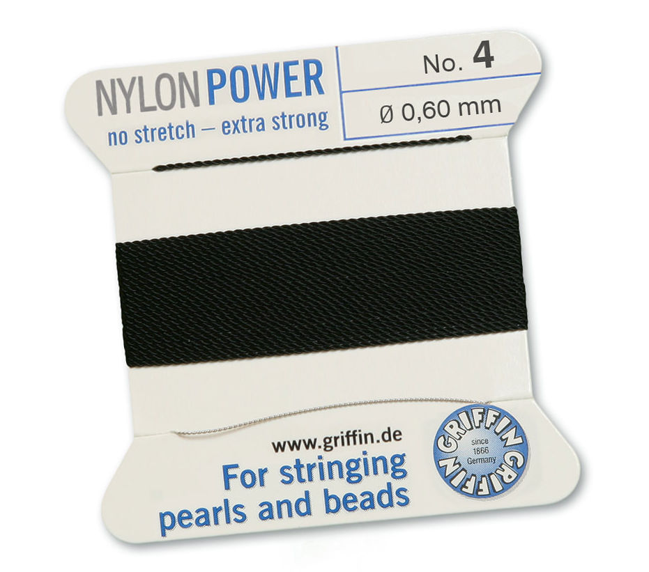 Black Griffin Bead Cord - Nylon