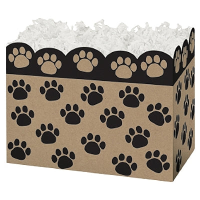 Paw Print Kraft Gift Basket Boxes