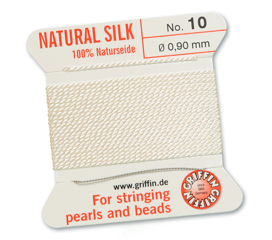 White Griffin Bead Cord - Silk
