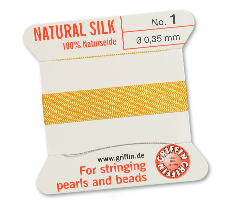 Yellow Griffin Bead Cord - Silk